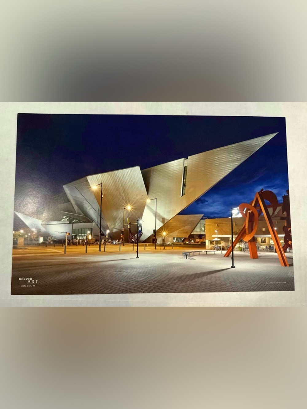 Denver Art Museum Hamilton Building at Night Poster Print 17 x 11 inches
